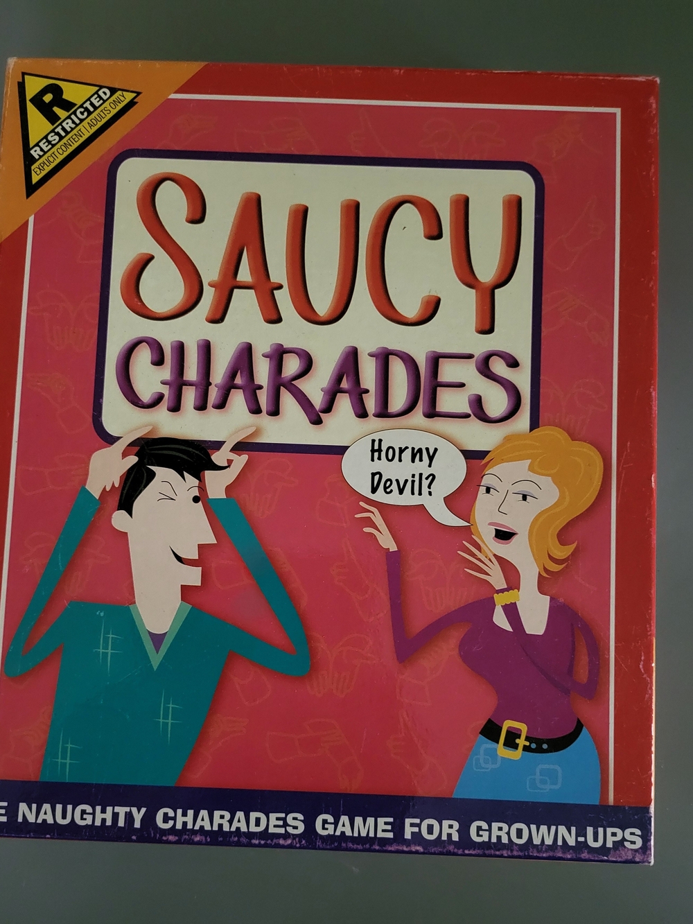 Saucy Charades Party Game - Pink - Adult Home Party Supplies